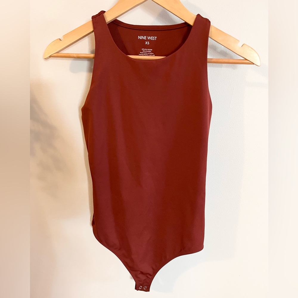Nine West Rust Sleeveless Bodysuit